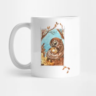 Watercolor Owl Mom and Baby Mug